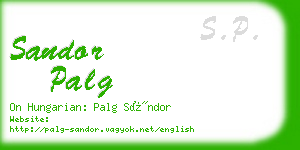 sandor palg business card